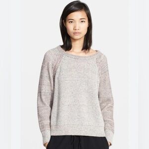 Rag & Bone Gray Pink Cable Knit Crewneck Sweater Chunky Size M